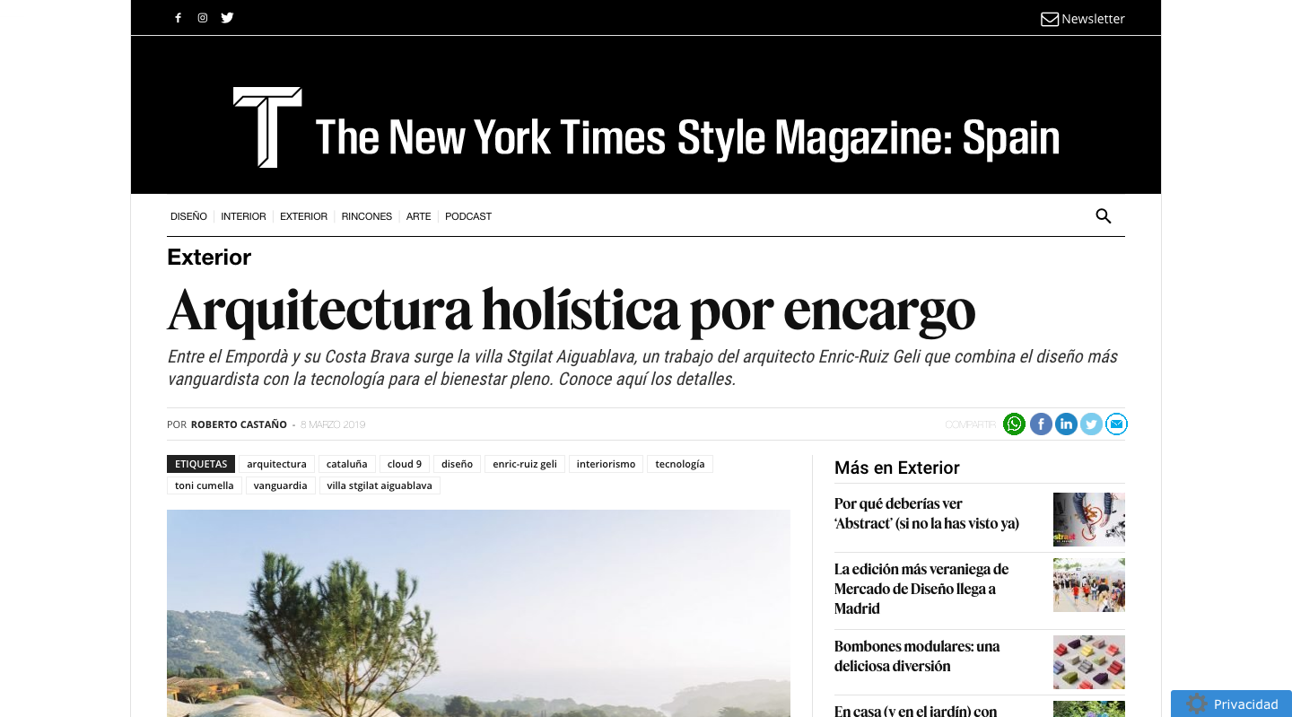 St.Gilat press: T Magazine. (The New York Times)